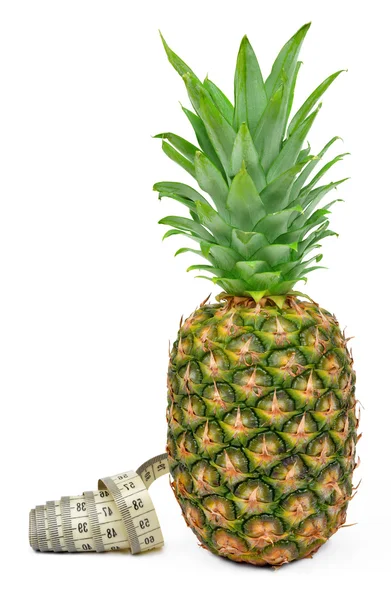 Pineapple with measuring tape — Stock Photo, Image