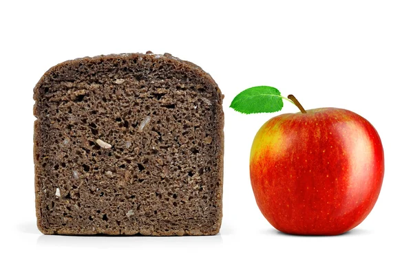 Pão de trigo inteiro com maçã — Fotografia de Stock