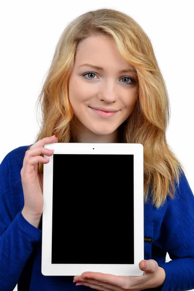 Meisjes met Tablet PC — Stockfoto
