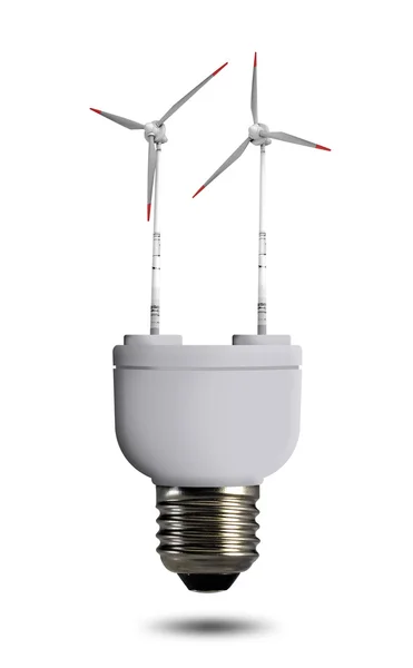 Vindkraftverk i bulb — Stockfoto