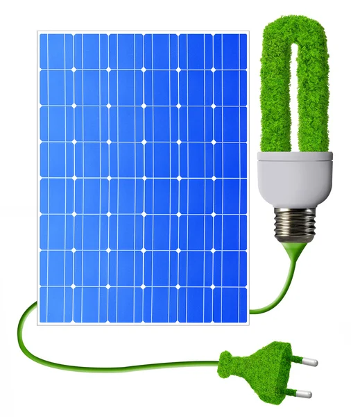 Eco energie lamp met zonnepanelen — Stockfoto