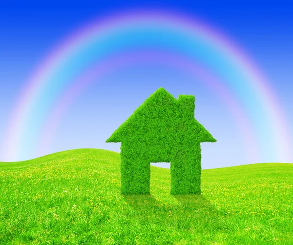 Green grass house symbol — Stock Photo, Image