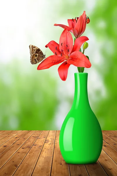 Лілія з метелик — стокове фото