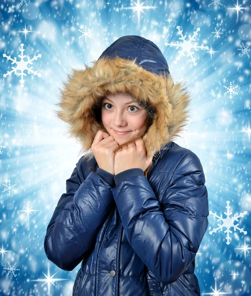 Winter portrait of girl — Stock Photo, Image