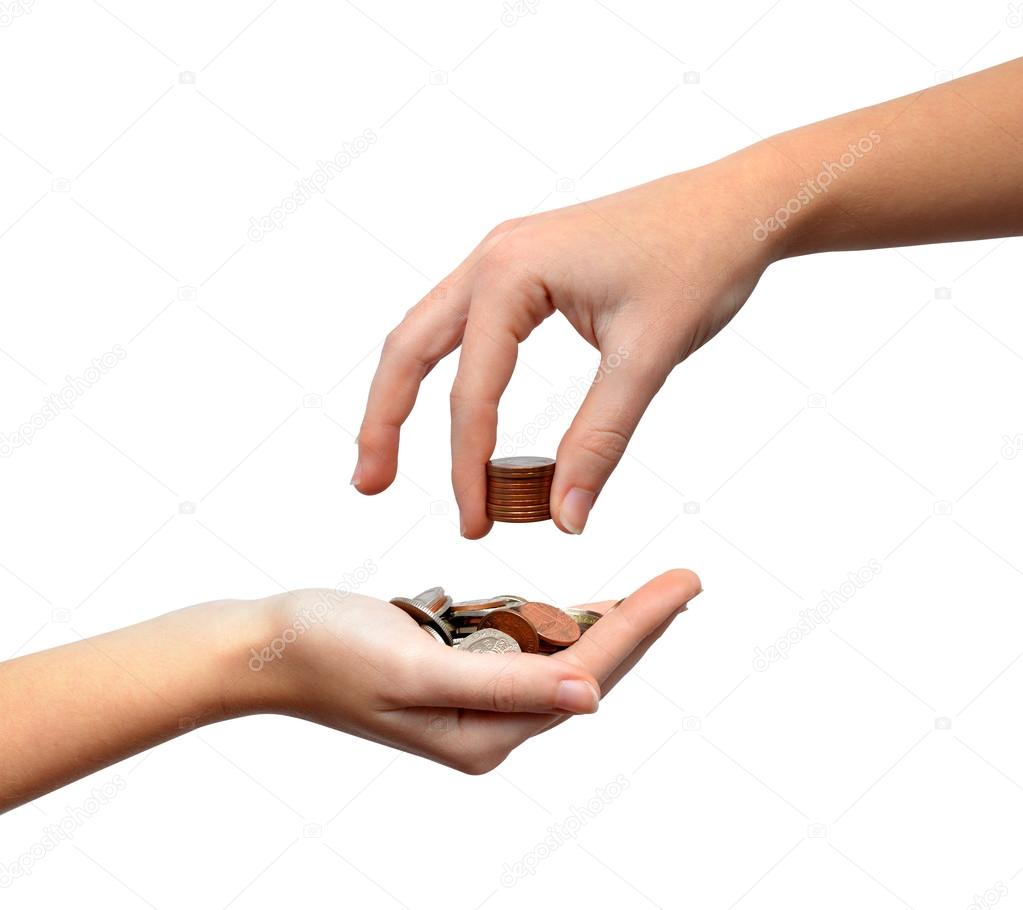 Female hands with money