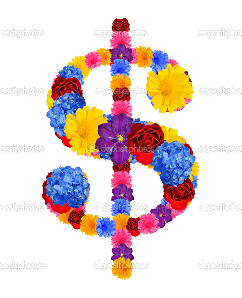 Dollar sign from flowers