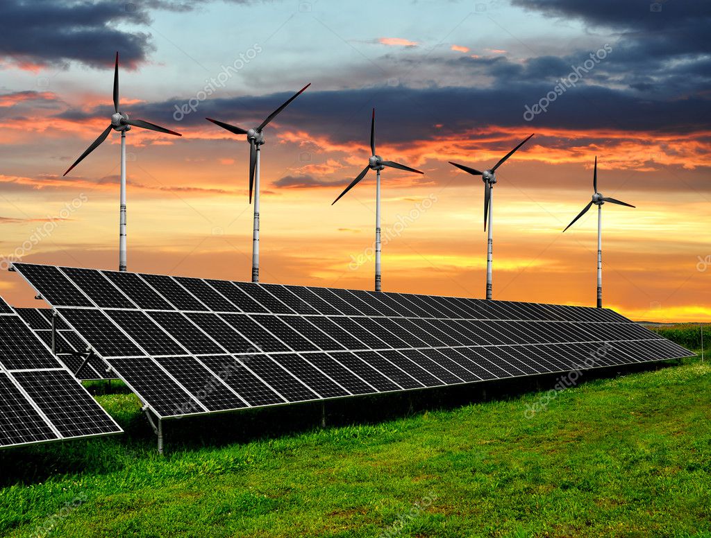 Solar Energy Panels With Wind Turbines Stock Photo Vencav 37441281 solar-energy-panels-with-wind-turbines-stock-photo-vencav-37441281
