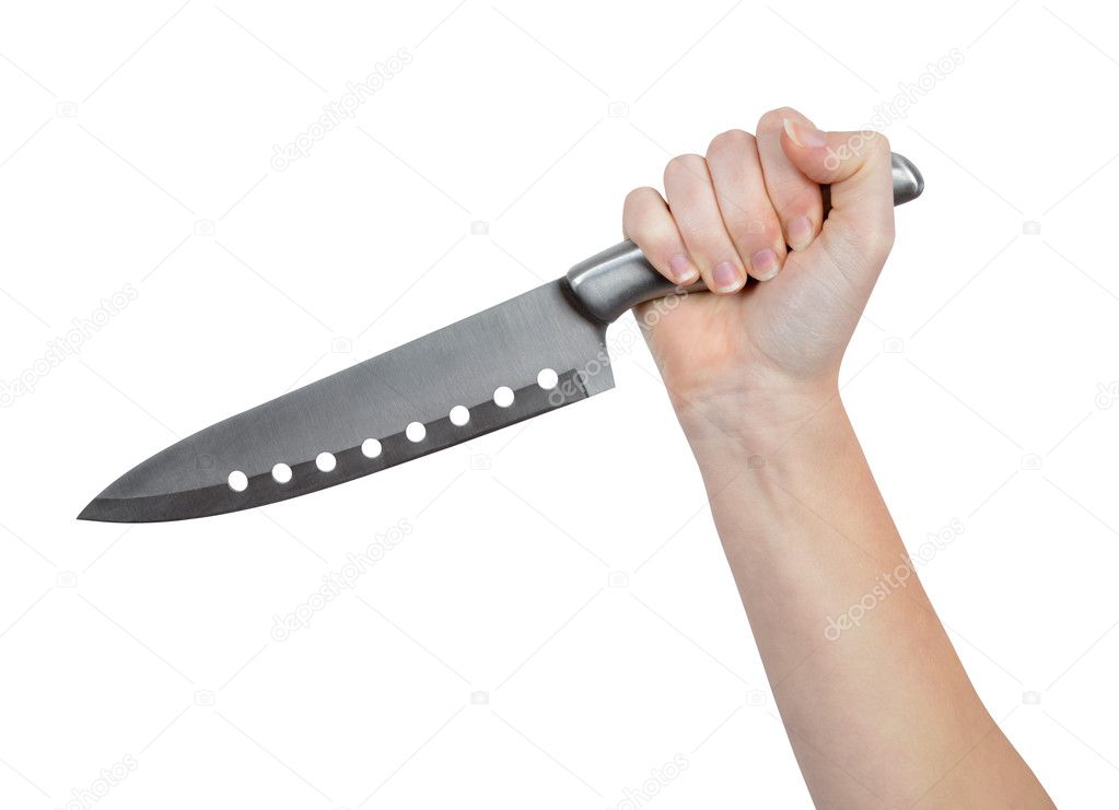 Hand with kitchen knife