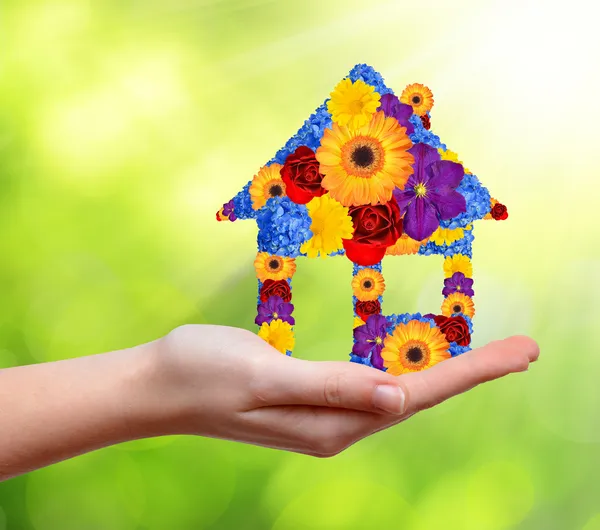 Casa símbolo de flores — Foto de Stock