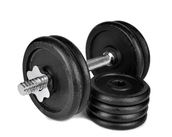 Black dumbbell — Stock Photo, Image