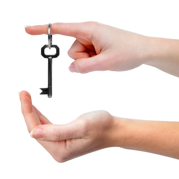 Hands with key — Stock Photo, Image