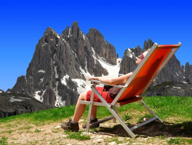 Girl in the Sexten Dolomites - Italy clipart
