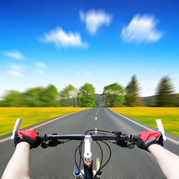 Rider driving bicycle — Stock Photo, Image