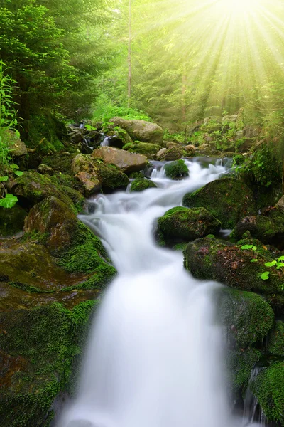 Cachoeira no parque nacional Sumava-República Checa — Fotografia de Stock