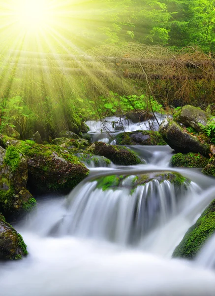 Waterfall in the national park Sumava — Stock Photo, Image