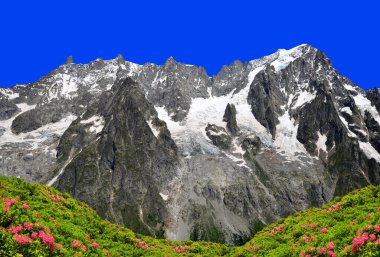 Beautiful mountain landscape with mount Grandes Jorasses, Mont Blanc massif, Courmayeur, Italy. clipart
