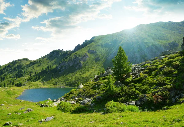 Bergmeer Lago Chamole Aosta Vallei Italië Zomer Landschap Alpen — Stockfoto