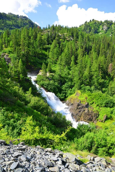 Wodospad Cascate Del Rutor Thuile Valle Daosta Włochy — Zdjęcie stockowe