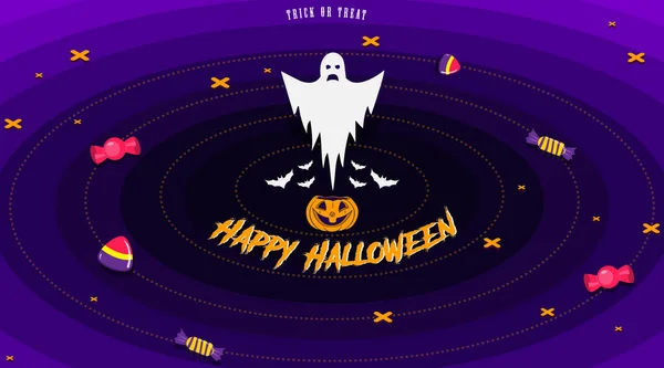 Feliz Halloween Convite Cartão Banner Ilustração Vetorial — Vetor de Stock