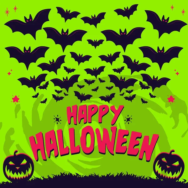 Feliz Halloween Convite Cartão Banner Ilustração Vetorial — Vetor de Stock