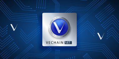VET vektör illüstrasyon kripto para birimi kavramı 
