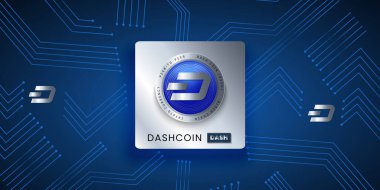 DASH vektör illüstrasyon kripto para birimi kavramı 
