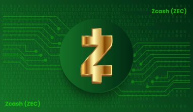 Zcash para şifreleme para birimi, vektör illüstrasyonu 