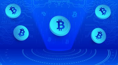 Kiran Bitcoin, kavramsal kripto para birimi arkaplanı