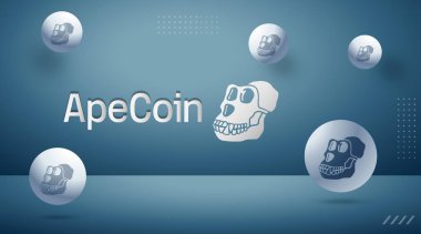 Apecoin APE 3D şifreleme para birimi sunum arkaplanı