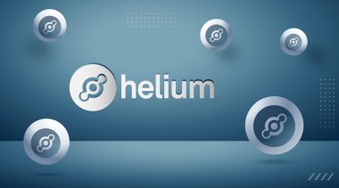 Helyum HNT 3 boyutlu şifreleme para birimi sunum arkaplanı