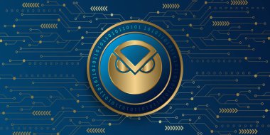 Gnosis (GNO) crypto currency metallic coin vector illustration. Blockchain based virtual money concept futuristic banner, background and wallpaper design.