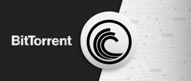 BitTorrent (BTT) crypto currency coin technology vector illustration banner