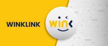 WINkLink (WIN) crypto currency coin technology vector illustration banner