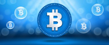 Bitcoin BTH creative crypto currency banner and backdrop illustration