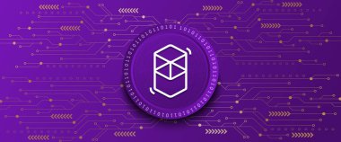 Creative Fantom FTM block chain technology based cryptocurrency coin banner and background vector illustration
