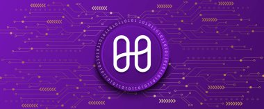 Creative Harmony ONE block chain technology based cryptocurrency coin banner and background vector illustration