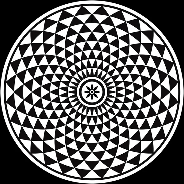 Fractal circular blanco y negro — Archivo Imágenes Vectoriales