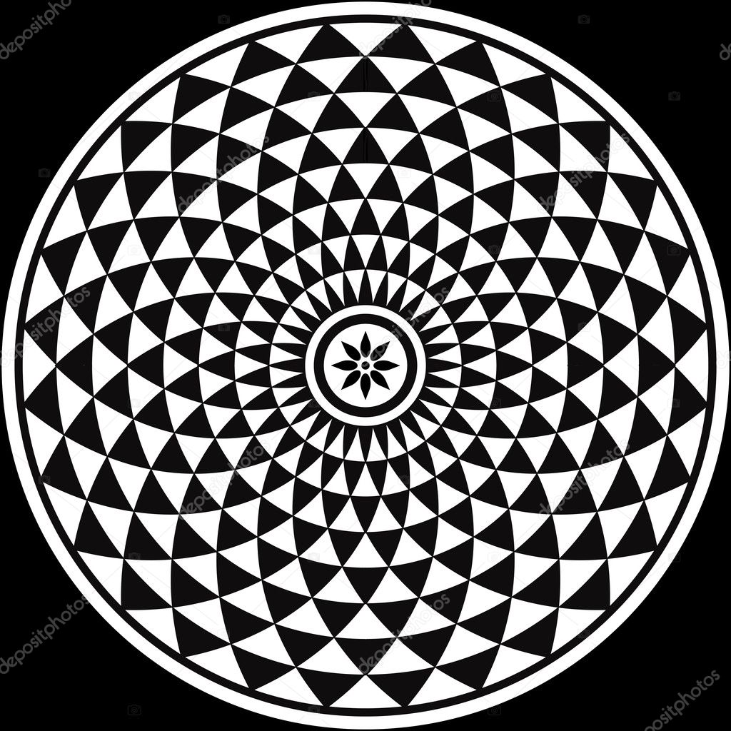 Black and white circular fractal