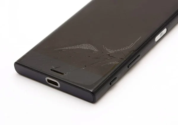 Closeup Broken Mobile Phone Display — Stockfoto