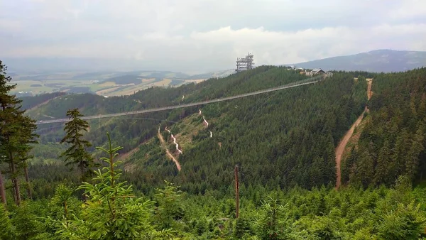Panoramisch Uitzicht Dolni Morava Resort Met Een Beroemde Brug Vallei — Stockfoto