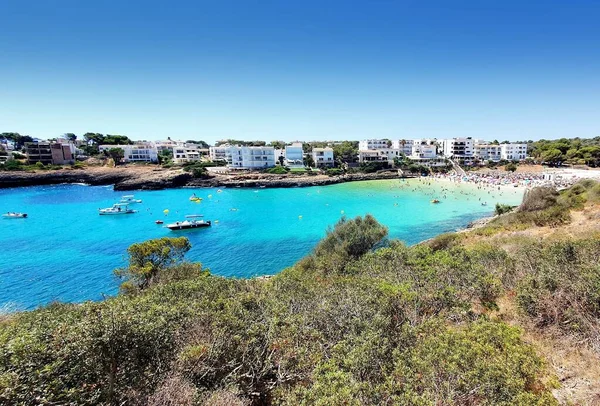 View Beautiful Beach Cala Marcal Portocolom Resort Mallorca Spain — Fotografia de Stock