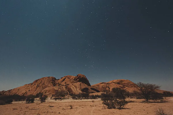 밤에 나미 비아 사막 — 스톡 사진