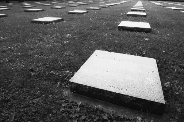 Impressão em preto e branco de Tyne Cot cemetary — Fotografia de Stock