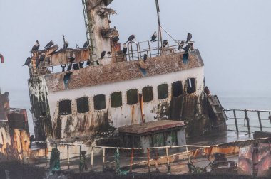 Eski bir trol teknesinin enkazı