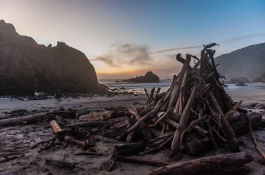 Pfeiffer plajında gün batımı