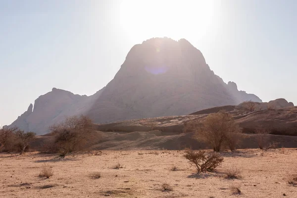 Враження Пустелі Роккі Намібії Поблизу Шпіцкоппе Під Час Золотої Години — стокове фото