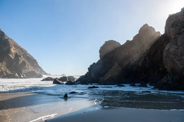 Nel Tardo Pomeriggio Alla Spiaggia Pfeiffer Big Sur California — Foto Stock