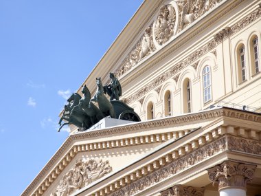 Moskova. Bolşoy Tiyatrosu binasının mimari detay