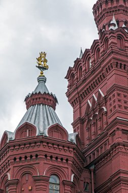 Moskova. kırmızı kare üzerinde Tarihi Müzesi binasının Mimari Detaylar