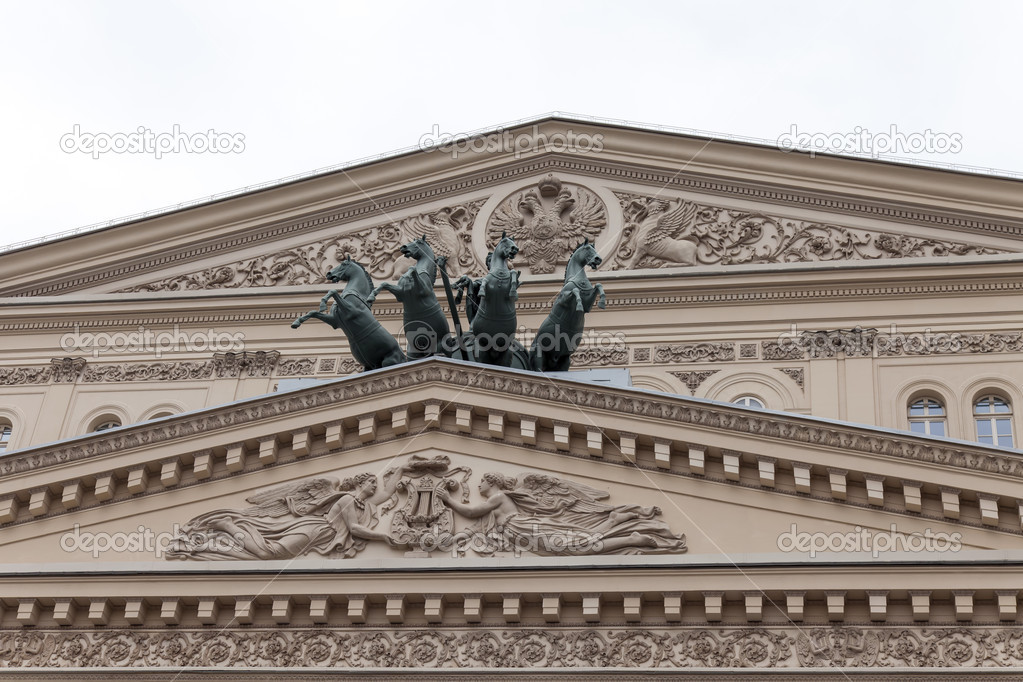 Moscow. Architectural detail of the building of the Bolshoi Theatre